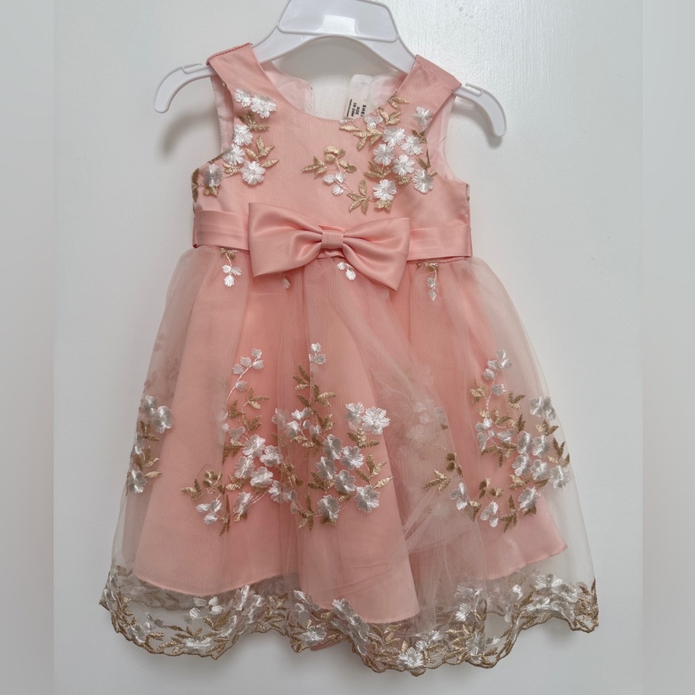 Elegant Pink Floral Kids Dress
